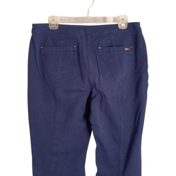 Chicos So Slimming Size 2 Large Womens Regular Fit Pants Dark Blue Denim Stretch - Picture 10 of 12